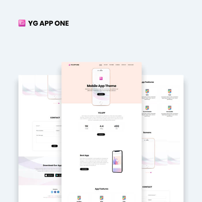 YG App One Drupal 8 Theme